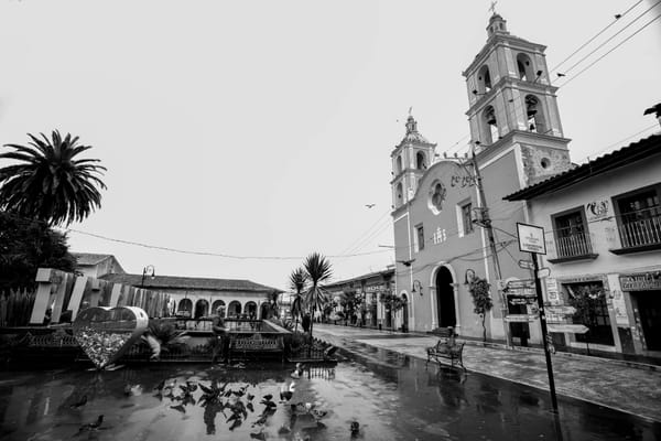 Main square in Tlatlauqitepec, Puebla, Mexico. 