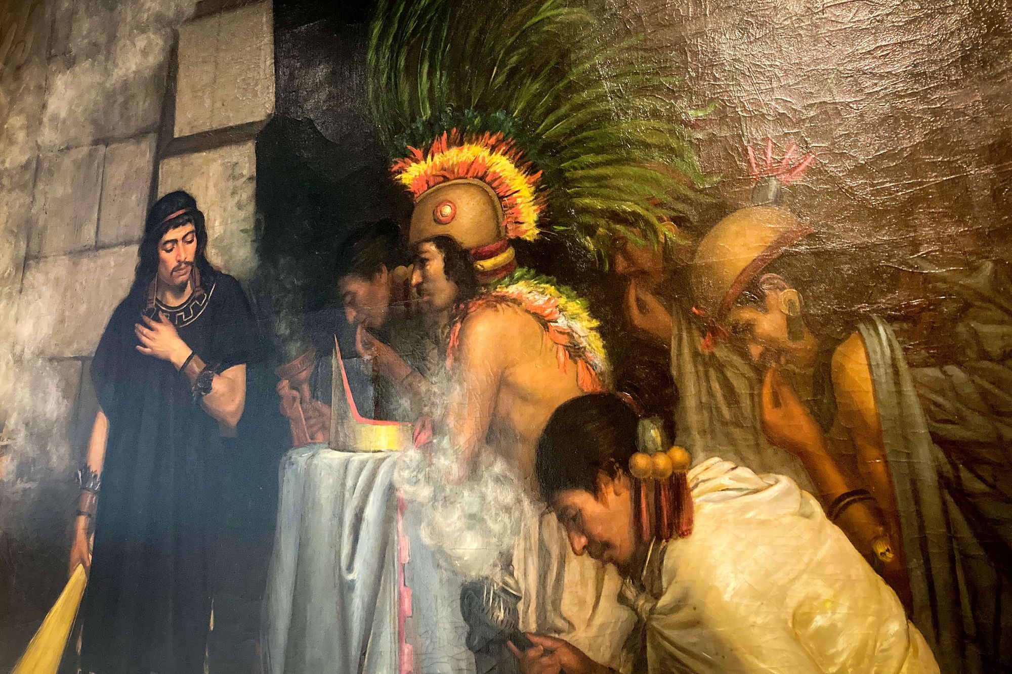 Cuauhtémoc, the las Aztec ruler, on a painting in a National historical museum in Ciudad de México. 